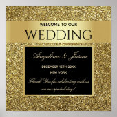 Glitter Gold Welcome Wedding Poster (Voorkant)