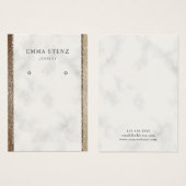 Glitter Gold White Marble ・ Veroorbaar beeldscherm Visitekaartje (Voorkant /achterkant)