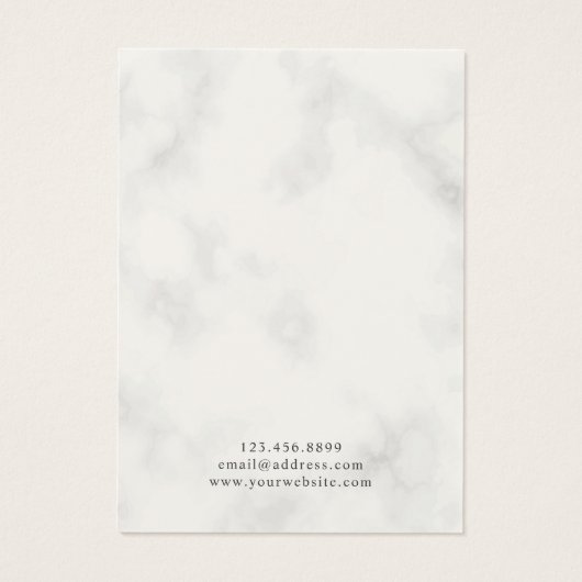 Glitter Gold White Marble ・ Veroorbaar beeldscherm Visitekaartje (Achterkant)