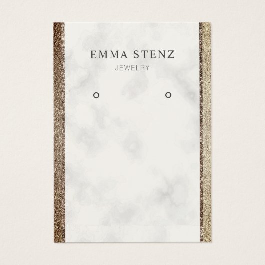 Glitter Gold White Marble ・ Veroorbaar beeldscherm Visitekaartje (Voorkant)