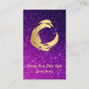 *~* Glitter Gold Zen Brush Reiki Meditation Visitekaartje