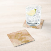 *~* Glitter Golden getextureerd Blush Pink Kartonnen Onderzetters (Insitu)