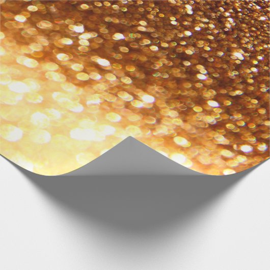 Glitter golden lights cadeaupapier (Hoek)