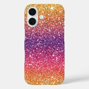 Glitter Golden Paarse Ombre iPhone 16 Hoesje