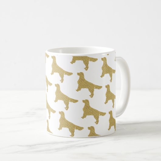 Glitter Golden Retriever Pattern Koffiemok (Voorkant rechts)