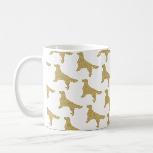 Glitter Golden Retriever Pattern Koffiemok (Links)