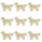 Glitter Golden Retriever set van 9 Die Cut Sticker (Voorkant)