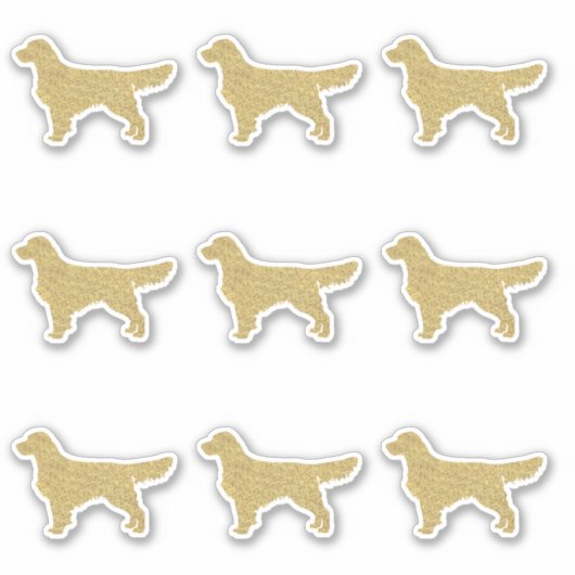Glitter Golden Retriever set van 9 Die Cut Sticker (Voorkant)
