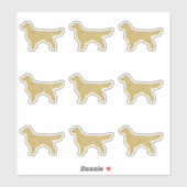 Glitter Golden Retriever set van 9 Die Cut Sticker (Vel)