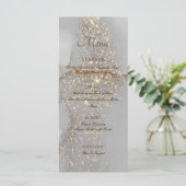 Glitter Goud Alcohol Inkt Chic Plat Menu (Staand voorkant)