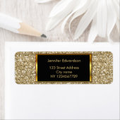 Glitter goud bling classy retouradres etiket (Insitu)