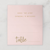 Glitter Goud Blush Roze Bruiloft Plaats Kaart Plaatskaartje (Buitenkant ongevouwen)