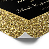 Glitter Goud Bruiloft Verwelkoming Poster (Hoek)