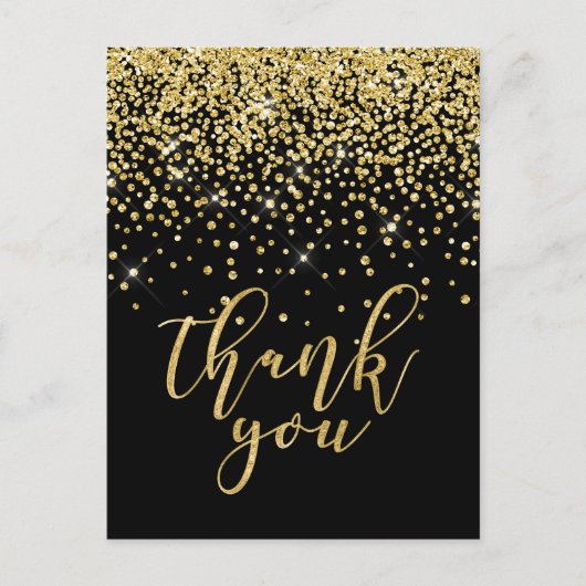 glitter goud dank je creditcard briefkaart (Voorkant)