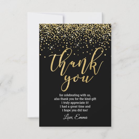 glitter goud dank je creditcard kaart (Voorkant)
