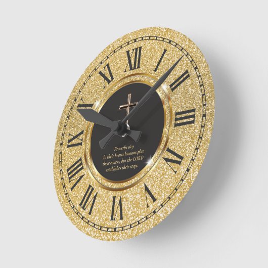 Glitter Goud Elegant Pastor Priestkerk Ronde Klok (Hoek)