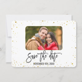Glitter Goud Foto Handgeschreven Save The Date