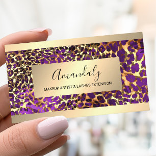Glitter Goud Frame Dierenhuid Luipaard Luxe Visitekaartje