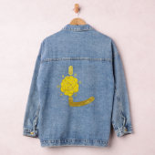 Glitter Goud Geel Bloemen Monogram L Vrouwen Denim Jacket (Hangar)