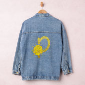 Glitter Goud Geel Bloemen Monogram P Vrouwen Denim Jacket (Hangar)