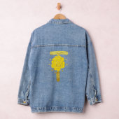 Glitter Goud Geel Bloemen Monogram T Vrouwen Denim Jacket (Hangar)