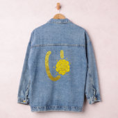 Glitter Goud Geel Bloemen Monogram U Vrouwen Denim Jacket (Hangar)