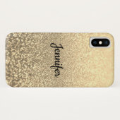 Glitter, goud, gepersonaliseerd, glanzend, glitter Case-Mate iPhone case (Achterkant (horizontaal))