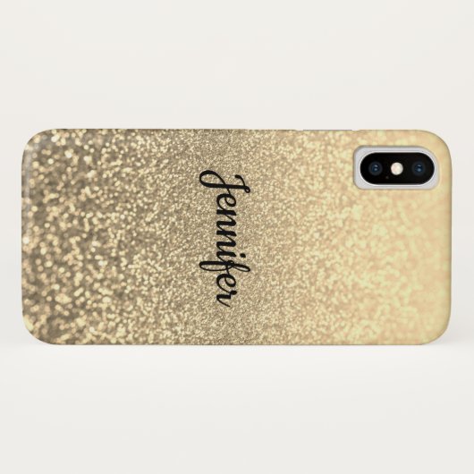 Glitter, goud, gepersonaliseerd, glanzend, glitter Case-Mate iPhone case (Achterkant (horizontaal))