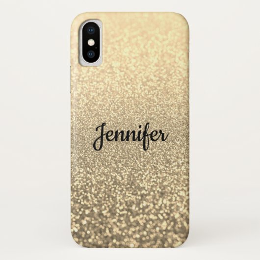 Glitter, goud, gepersonaliseerd, glanzend, glitter Case-Mate iPhone case (Achterkant)
