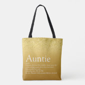 Glitter Goud Glam Fun Koele Oomzegster Definitie Tote Bag (Achterkant)