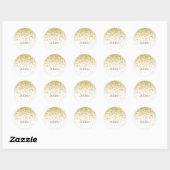 glitter goud, gouden glans ronde sticker (Vel)