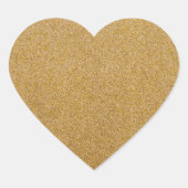 Glitter goud hart sticker (Voorkant)