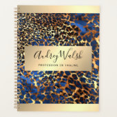 Glitter Goud Luxe Dierenhuid Luipaard Make-up Planner (Voorkant)
