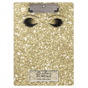 Glitter Goud Make-up Ogen Wimpers Glam Persoonlijk Klembord