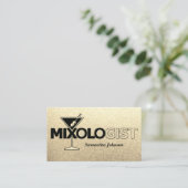 Glitter Goud Mixologist Barman Visitekaartje (Staand voorkant)