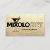 Glitter Goud Mixologist Barman Visitekaartje (Voorkant)