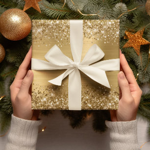 Glitter Goud Nep Folie Cadeaupapier