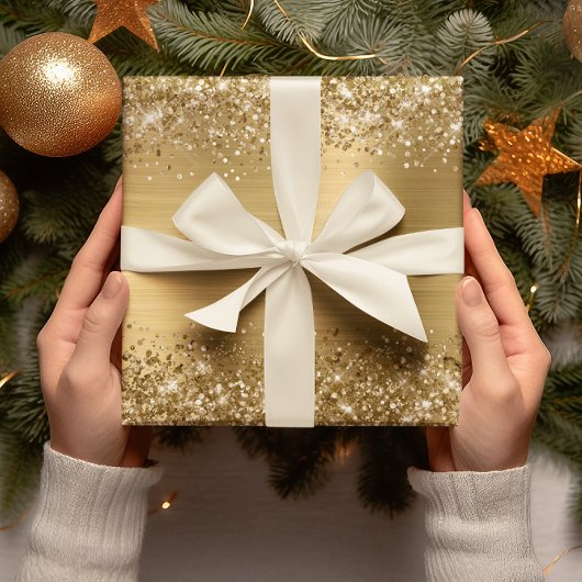 Glitter Goud Nep Folie Cadeaupapier