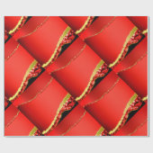 Glitter & Goud, Ripped Edge in Rood, Cadeaupapier (Vlak)