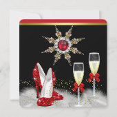 Glitter Goud Rode Hoge Hakken Zwart Zilver Champag Kaart (Achterkant)