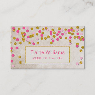 Glitter Goud Roze confetti Moderne Visitekaartjes