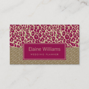 glitter goud roze Leopard print chique Kaarten Visitekaartje