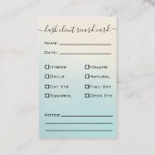 Glitter Goud  Wimper Extensie Cliënt Record Visitekaartje (Achterkant)