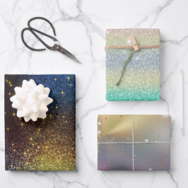 Glitter Goud, Zilver Inpakpapier Vel