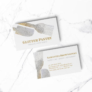 Glitter goud zilver pastagerei kok visitekaartje