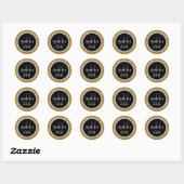 Glitter Goud Zwart Bruiloft Dank u Favor Sticker (Vel)