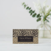 glitter goud zwart Leopard print chique Kaarten Visitekaartje (Staand voorkant)
