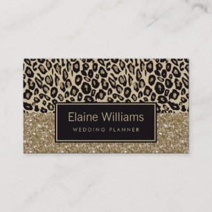 glitter goud zwart Leopard print chique Kaarten Visitekaartje