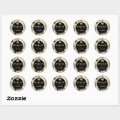 Glitter Gouden Afstudeerhoed,Confetti Marmer Ronde Sticker (Vel)