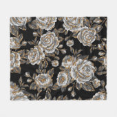 Glitter Gouden Bloemen: Sparkle . Fleece Deken (Voorkant (Horizontaal))